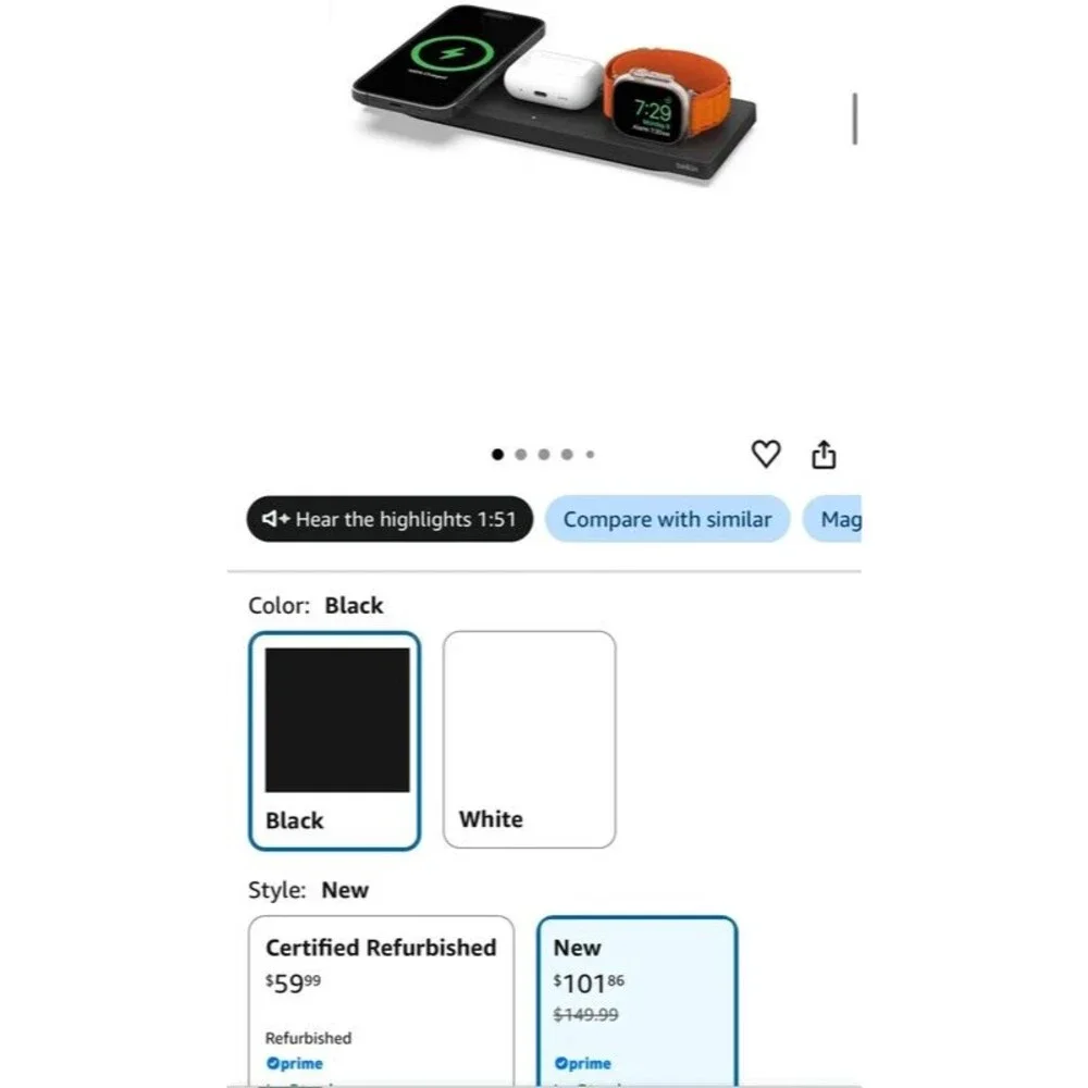 Belkin 3-in-1 MagSafe Wireless Charger – Flat Lay